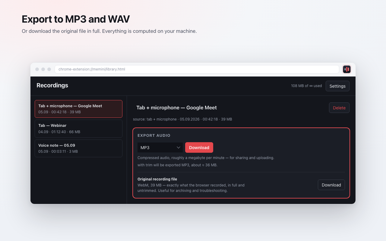 Export to MP3 and WAV