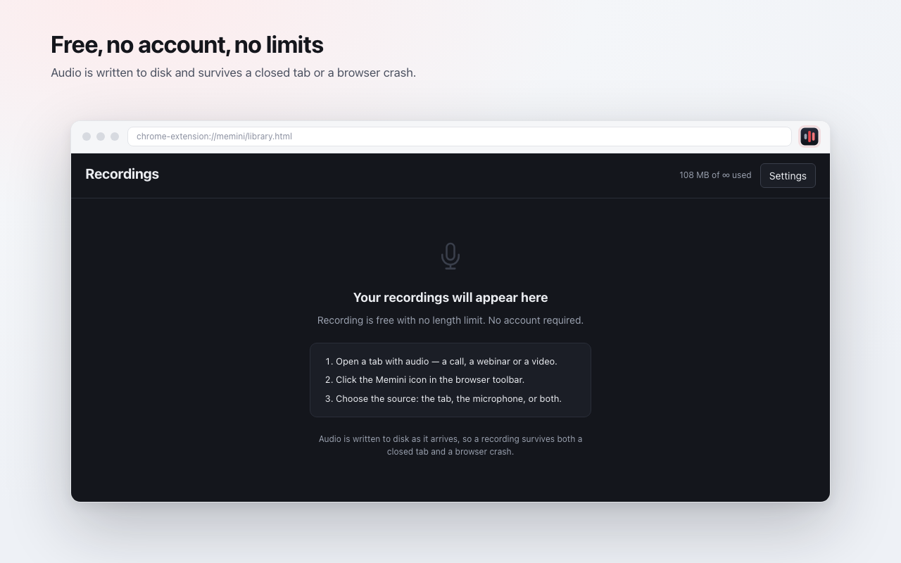 Free, no account, no limits